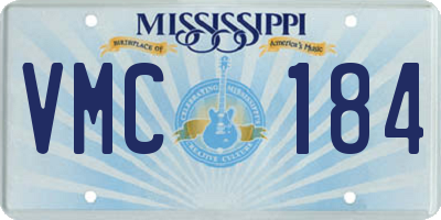 MS license plate VMC184