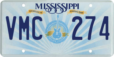 MS license plate VMC274