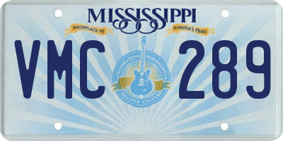 MS license plate VMC289