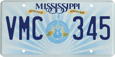 MS license plate VMC345