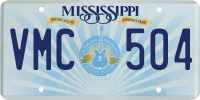 MS license plate VMC504