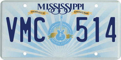 MS license plate VMC514