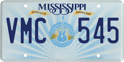 MS license plate VMC545
