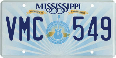 MS license plate VMC549