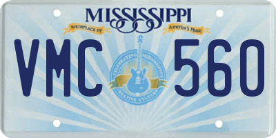 MS license plate VMC560