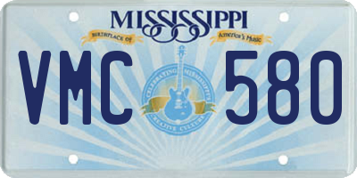 MS license plate VMC580