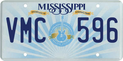 MS license plate VMC596