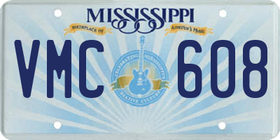 MS license plate VMC608