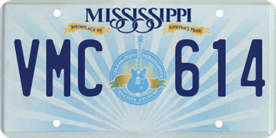 MS license plate VMC614
