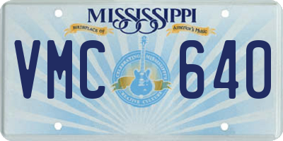 MS license plate VMC640