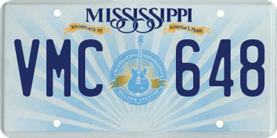 MS license plate VMC648