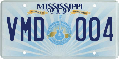 MS license plate VMD004