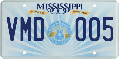 MS license plate VMD005