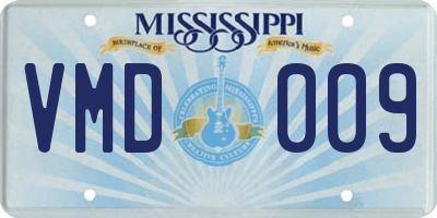 MS license plate VMD009