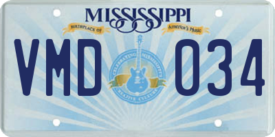 MS license plate VMD034