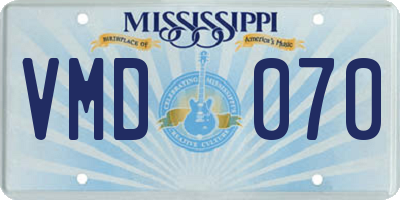 MS license plate VMD070