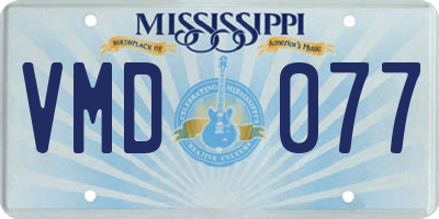 MS license plate VMD077