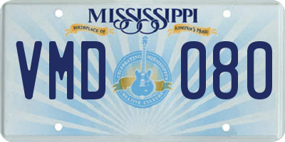 MS license plate VMD080