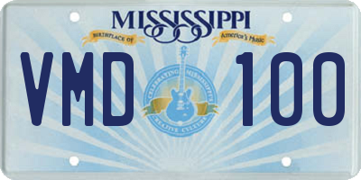 MS license plate VMD100