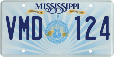 MS license plate VMD124