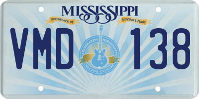 MS license plate VMD138