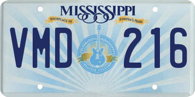 MS license plate VMD216
