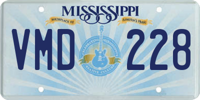 MS license plate VMD228