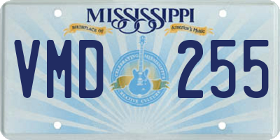 MS license plate VMD255