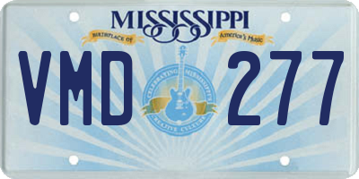 MS license plate VMD277