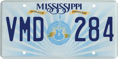 MS license plate VMD284