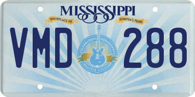 MS license plate VMD288