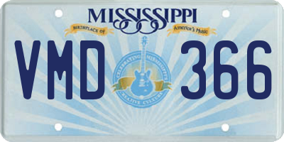 MS license plate VMD366