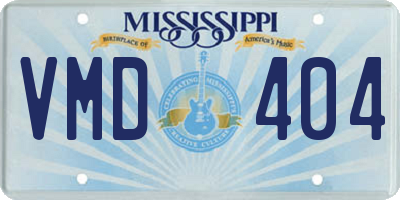 MS license plate VMD404