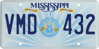 MS license plate VMD432