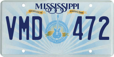 MS license plate VMD472