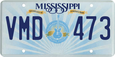 MS license plate VMD473