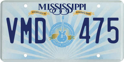 MS license plate VMD475