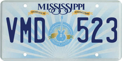 MS license plate VMD523