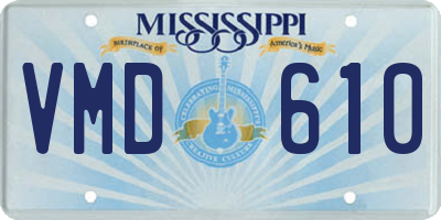 MS license plate VMD610