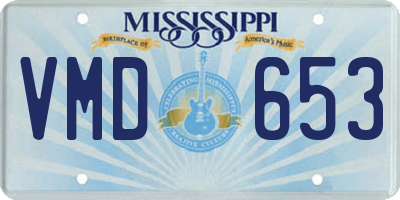 MS license plate VMD653