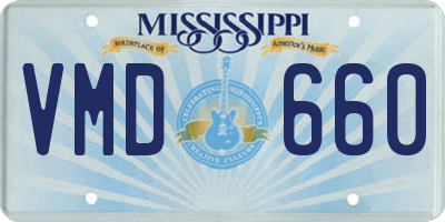 MS license plate VMD660