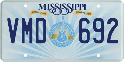 MS license plate VMD692