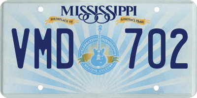 MS license plate VMD702