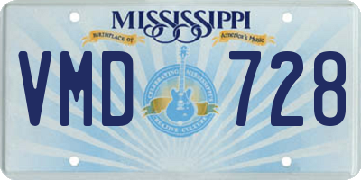 MS license plate VMD728