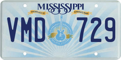 MS license plate VMD729