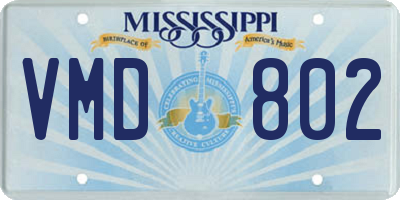 MS license plate VMD802