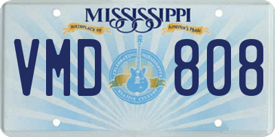 MS license plate VMD808