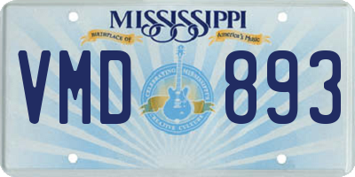 MS license plate VMD893