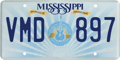 MS license plate VMD897