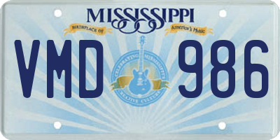 MS license plate VMD986